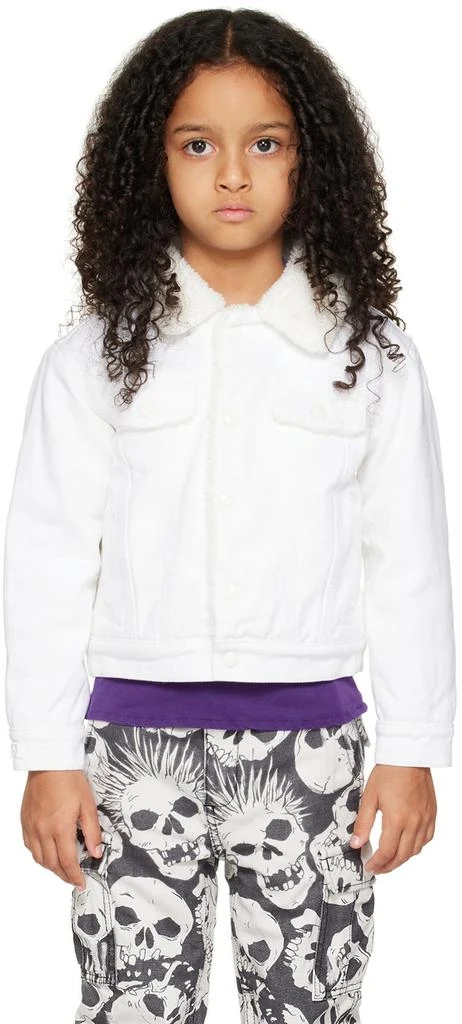 ERL Kids White Padded Denim Jacket 1