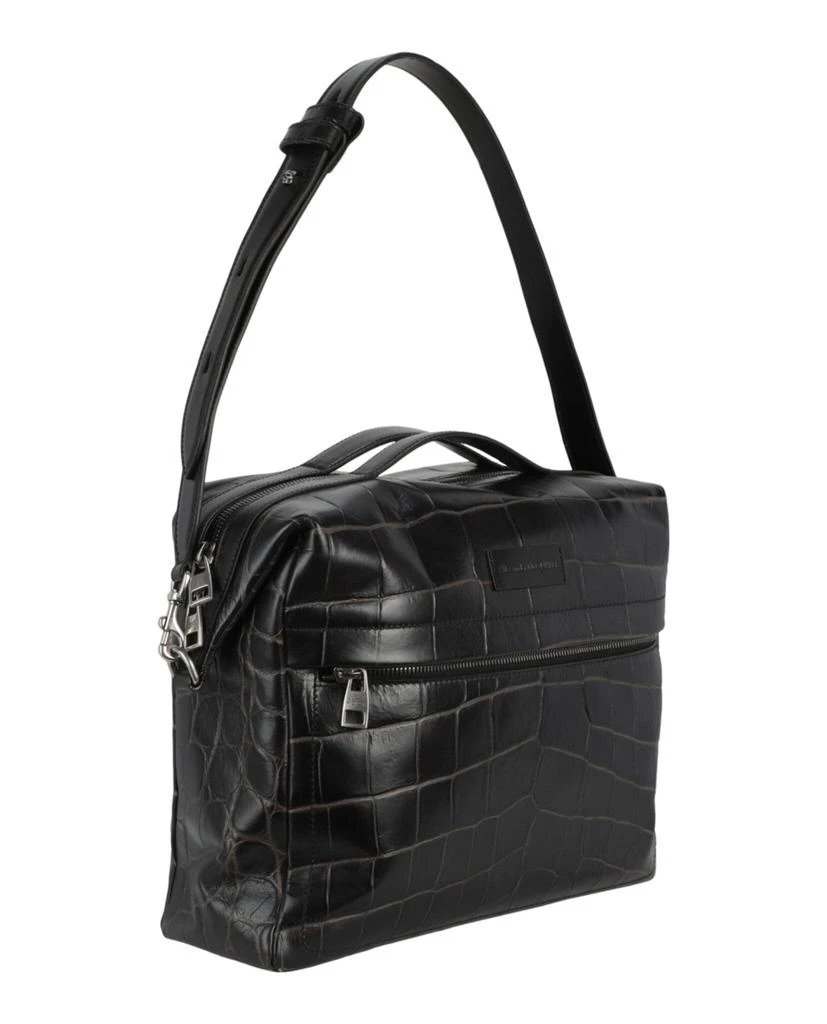 Alexander McQueen Croc Embossed Leather Messenger Bag 4