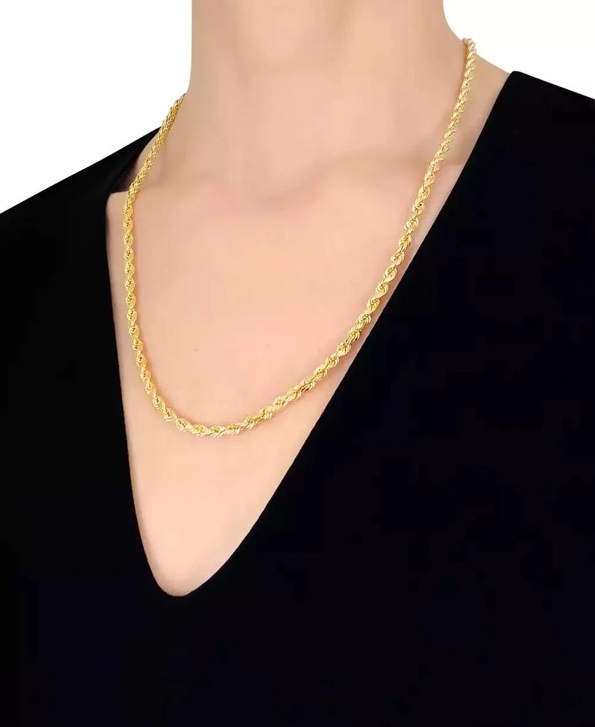 Italian Gold Forza Rope Chain 22" Necklace (4-1/10mm) in 14k Gold 2