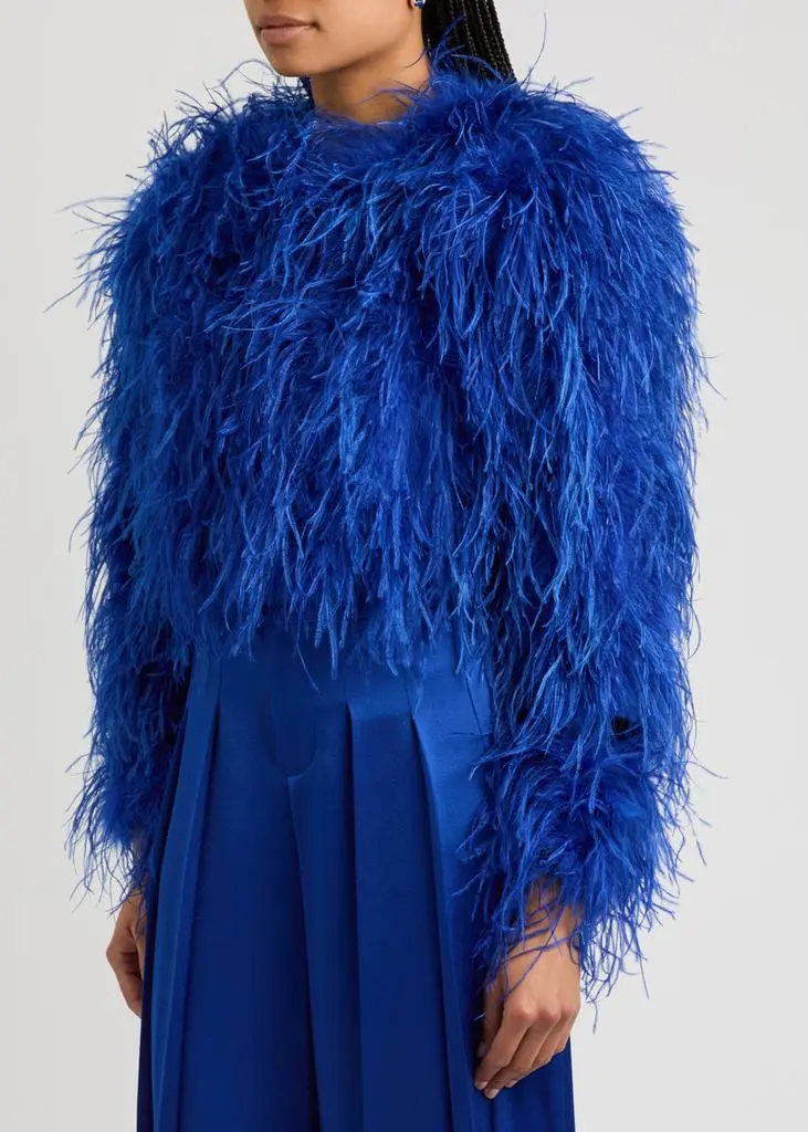 Alice + Olivia Kidman feather-embellished jacket 2