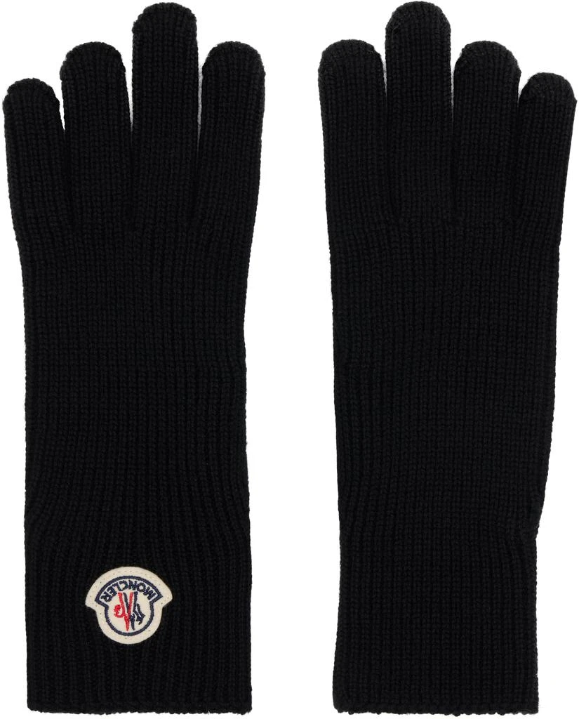 Moncler Black Wool Gloves 1