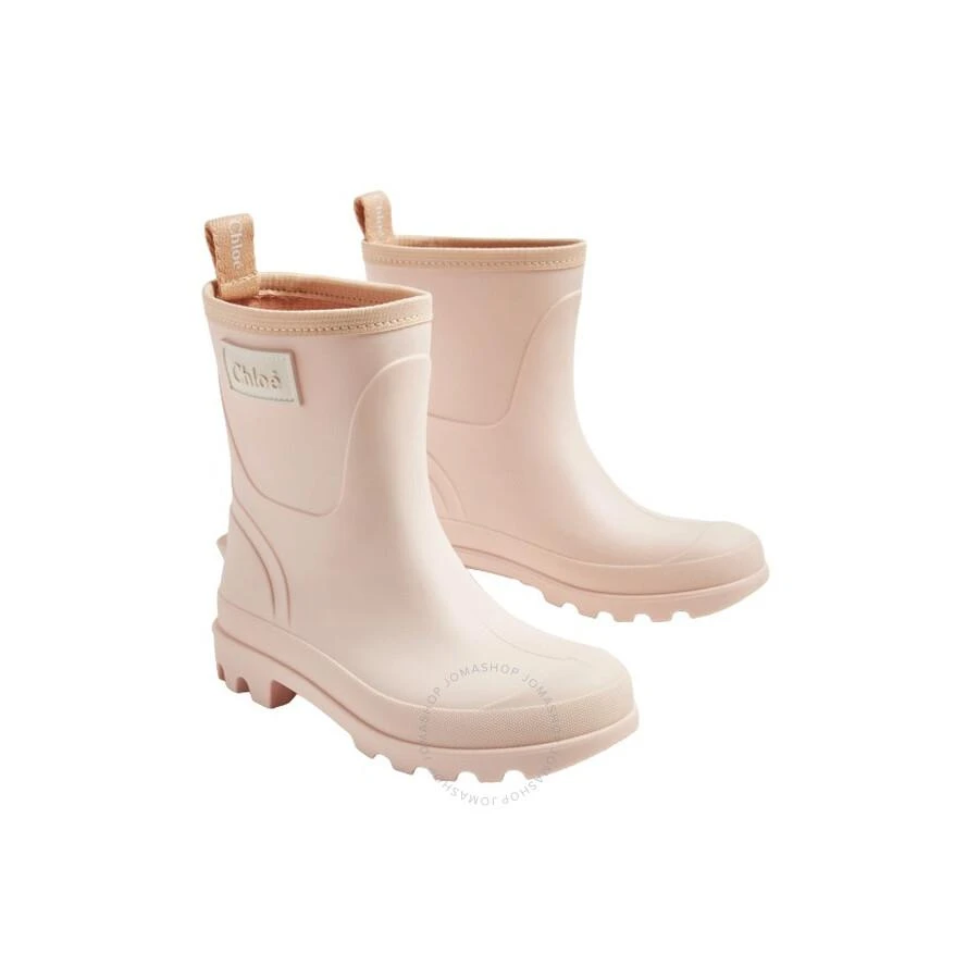Chloé Kids Washed Pink Rubber Rain Boots 2