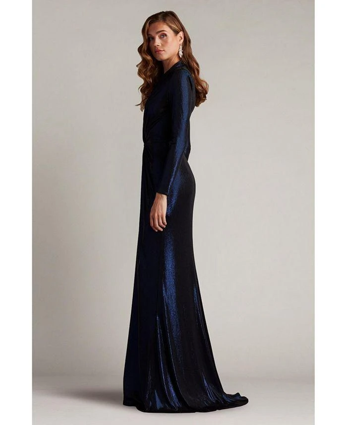 Tadashi Shoji Ferrum Metallic Twist Drape Gown 2