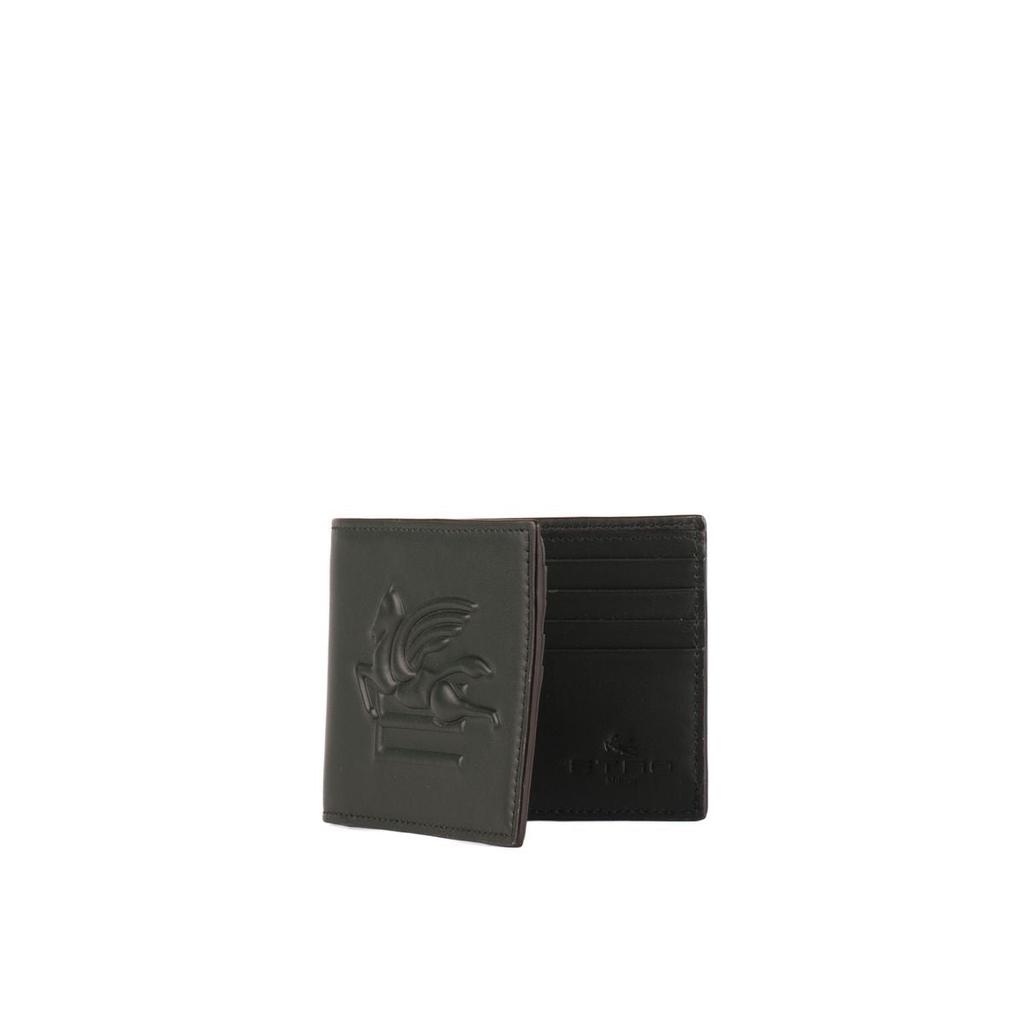 ETRO Etro Green Embossed Logo Wallet
