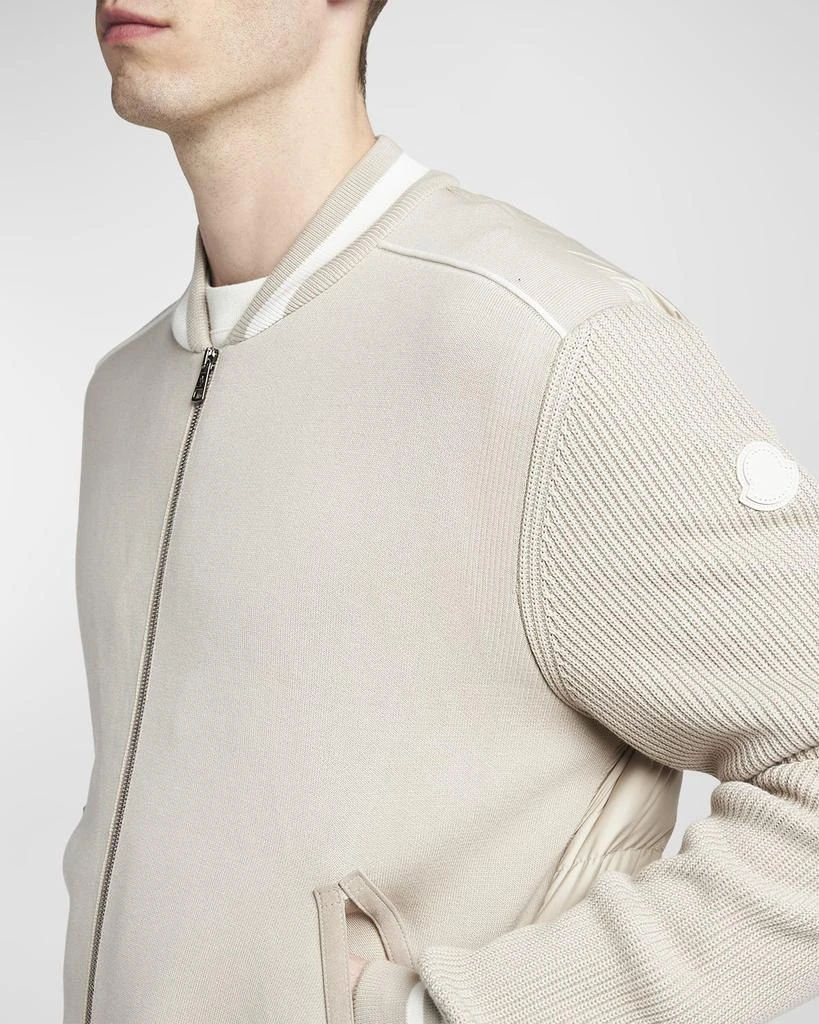 Moncler Men's Stripe Padded Bomber Cardigan 5