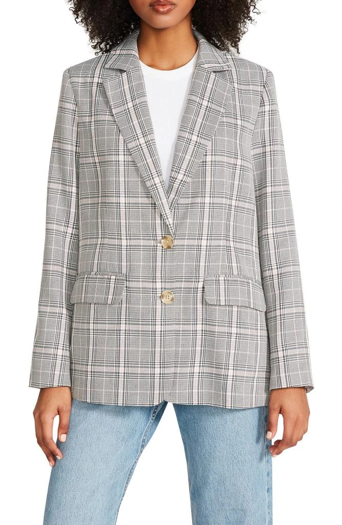 Steve Madden Plaid Oversize Boyfriend Blazer 1