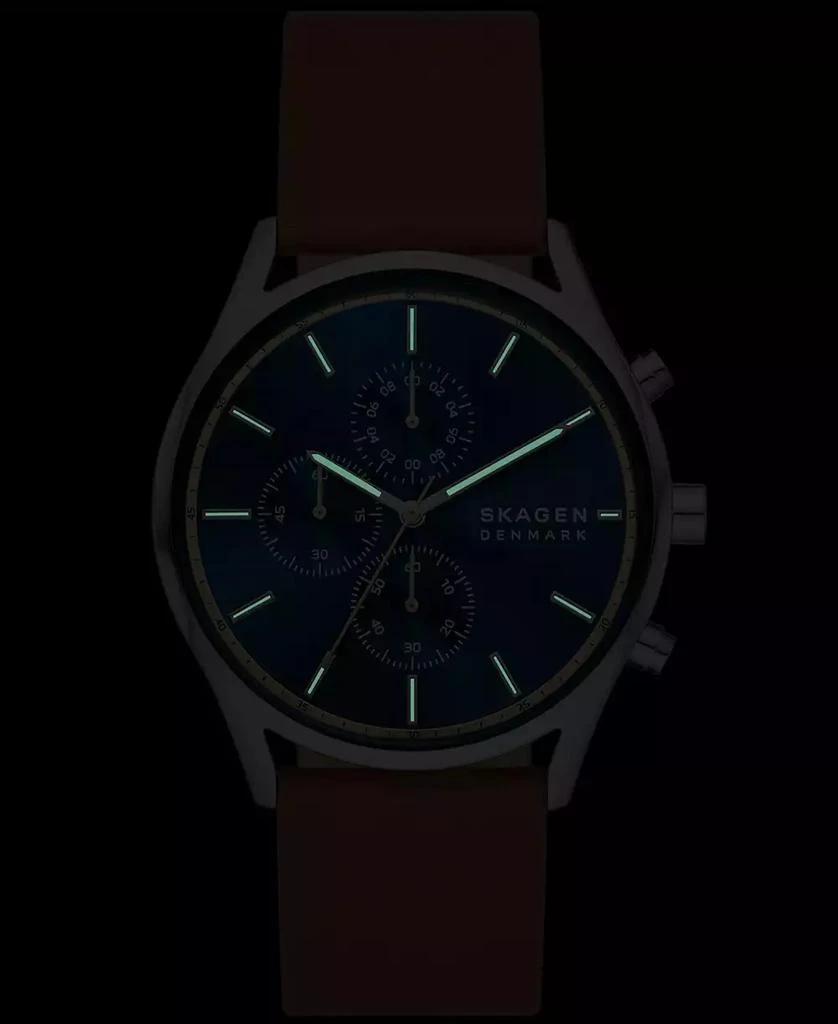 Skagen Men's Hoist Chronograph Brown Leather Watch 42mm 6
