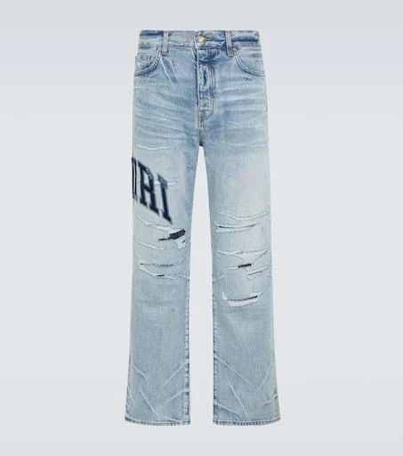 AMIRI Logo distressed straight jeans Jeans Compare Prices from