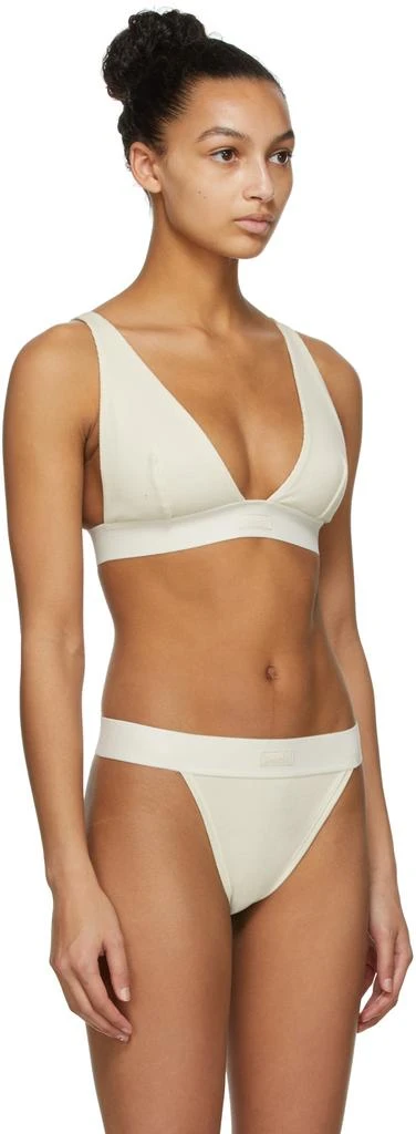 SKIMS Off-White Cotton Plunge Bralette 2