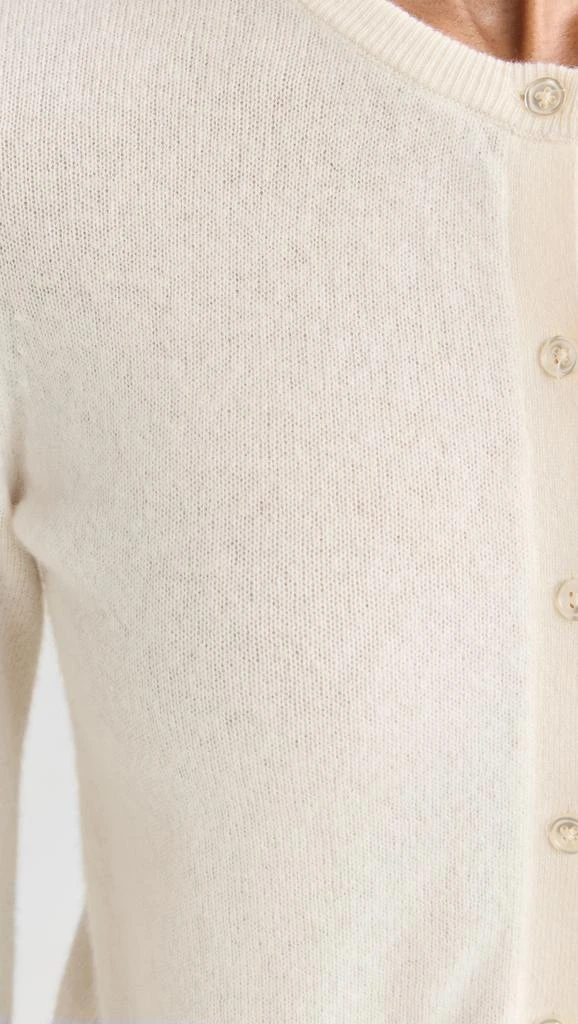 White  Warren Cashmere Essential Crew Neck Cardigan 5
