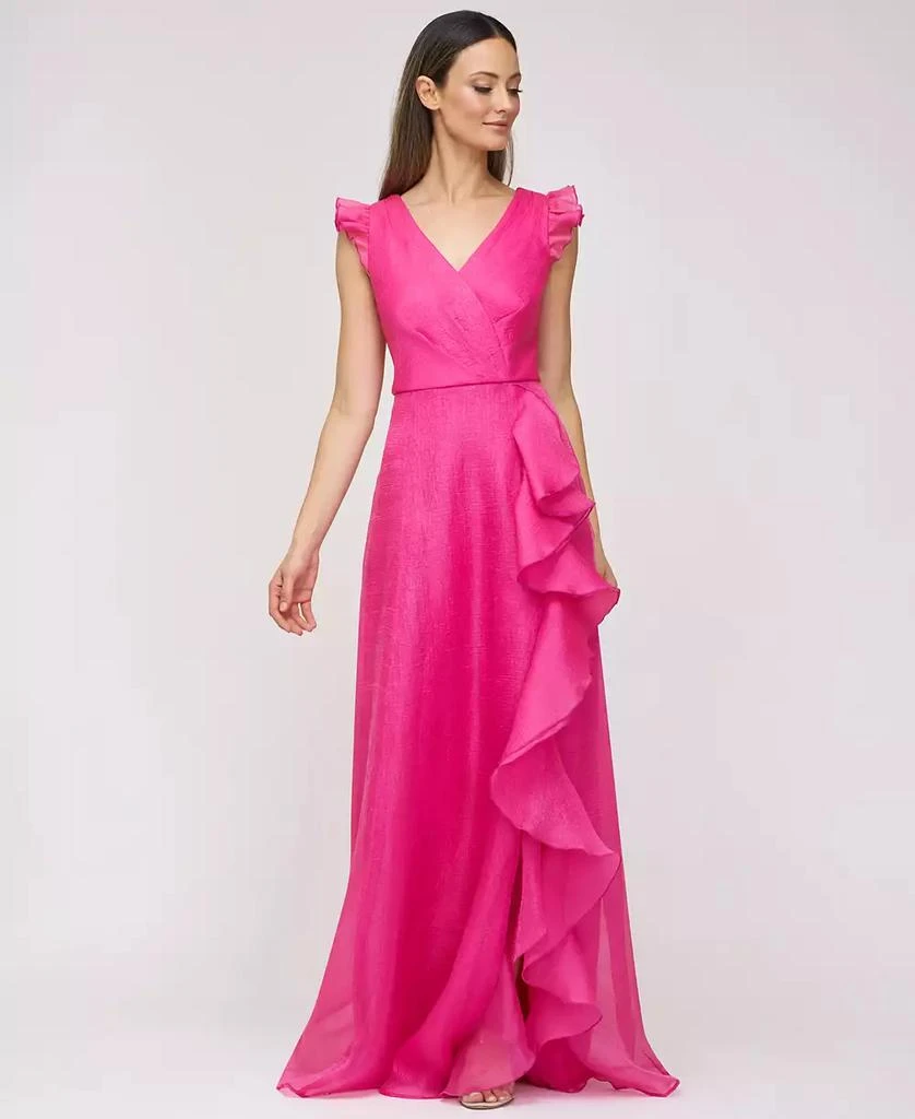 JS Collections Women's Cascading-Ruffle Flutter-Sleeve Gown 4