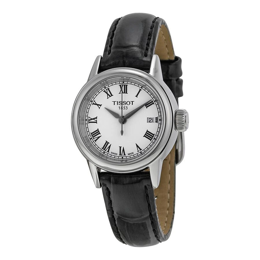 Tissot Carson White Dial Black Leather Ladies Watch T0852101601300