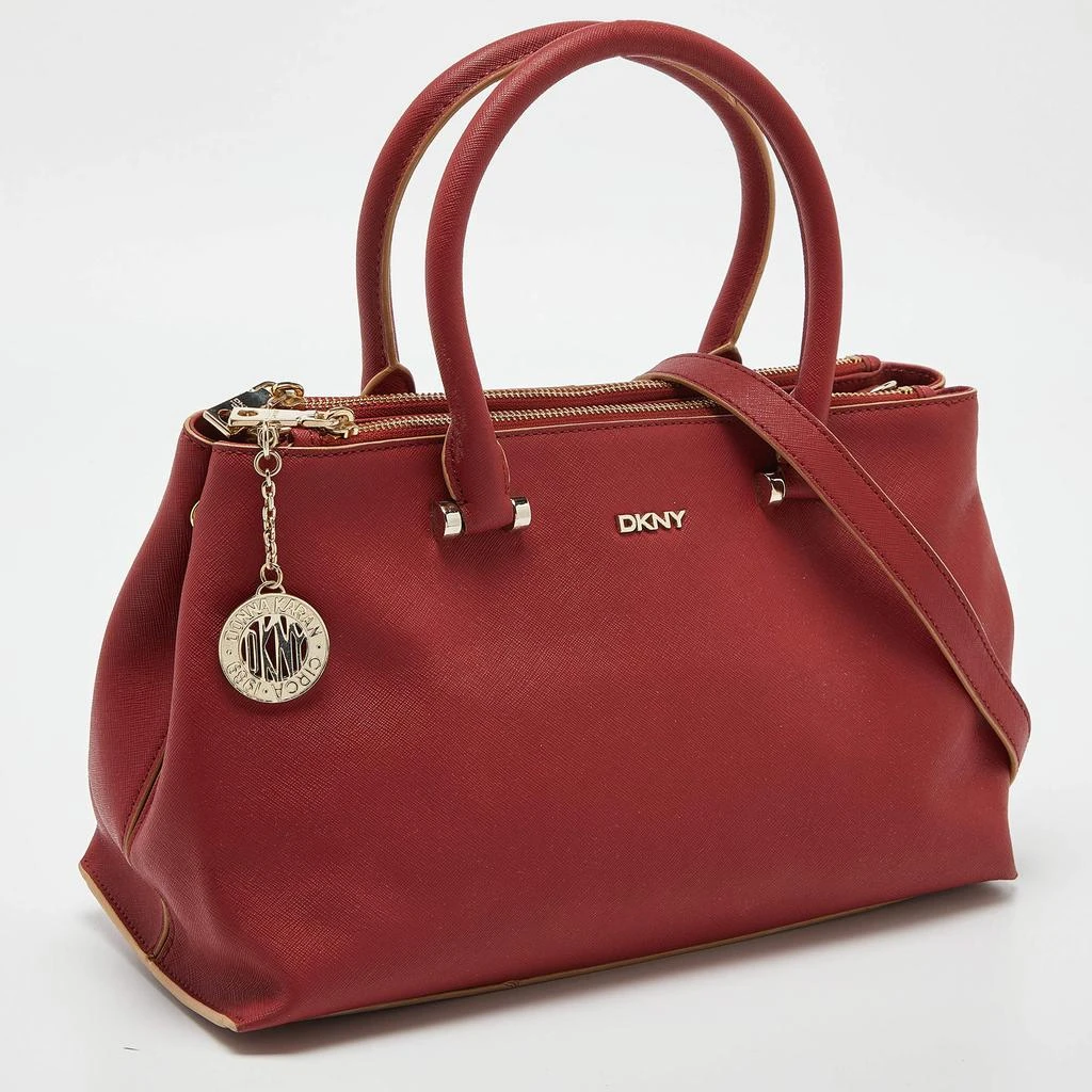 DKNY DKNY Red Leather Bryant Park Double Zip Shopper Tote 3