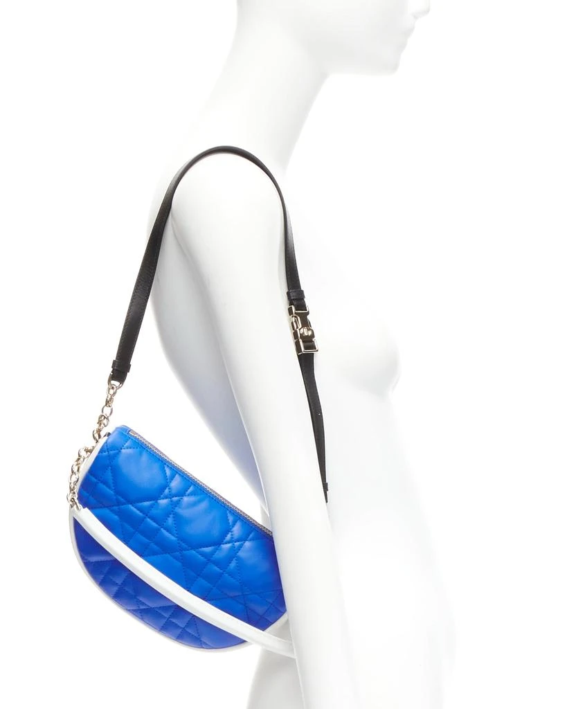 Christian Dior CHRISTIAN DIOR 2022 Vibe blue white cannage lambskin hobo shoulder bag 2