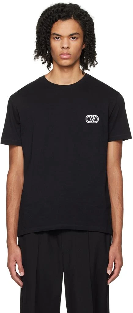 Valentino Black Appliqué T-Shirt 1