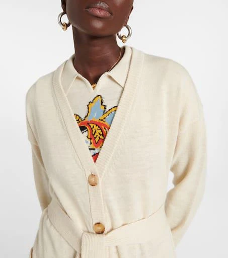 ETRO Embroidered wool, linen and cotton cardigan 4