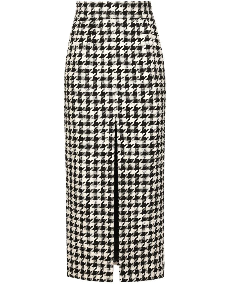 Dolce & Gabbana Long macro-houndstooth skirt 2