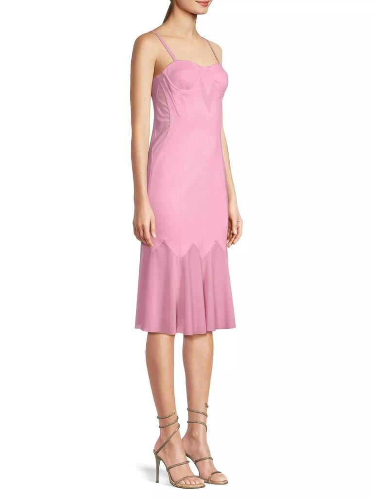 Victor Glemaud Chiffon-Paneled Bustier Midi-Dress 4