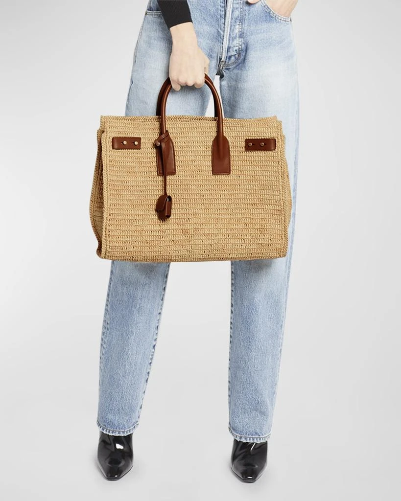 Yves Saint Laurent Sac De Jour Medium Top-Handle Bag in Raffia 5