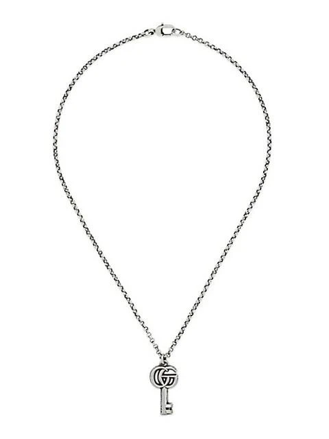 Gucci GG Key Sterling Silver Pendant Necklace