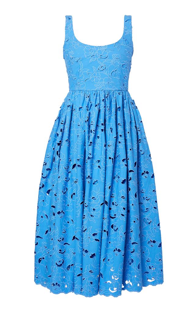 Erdem Erdem - Cotton Lace Drop Waist Midi Dress - Blue - UK 8 - Moda Operandi