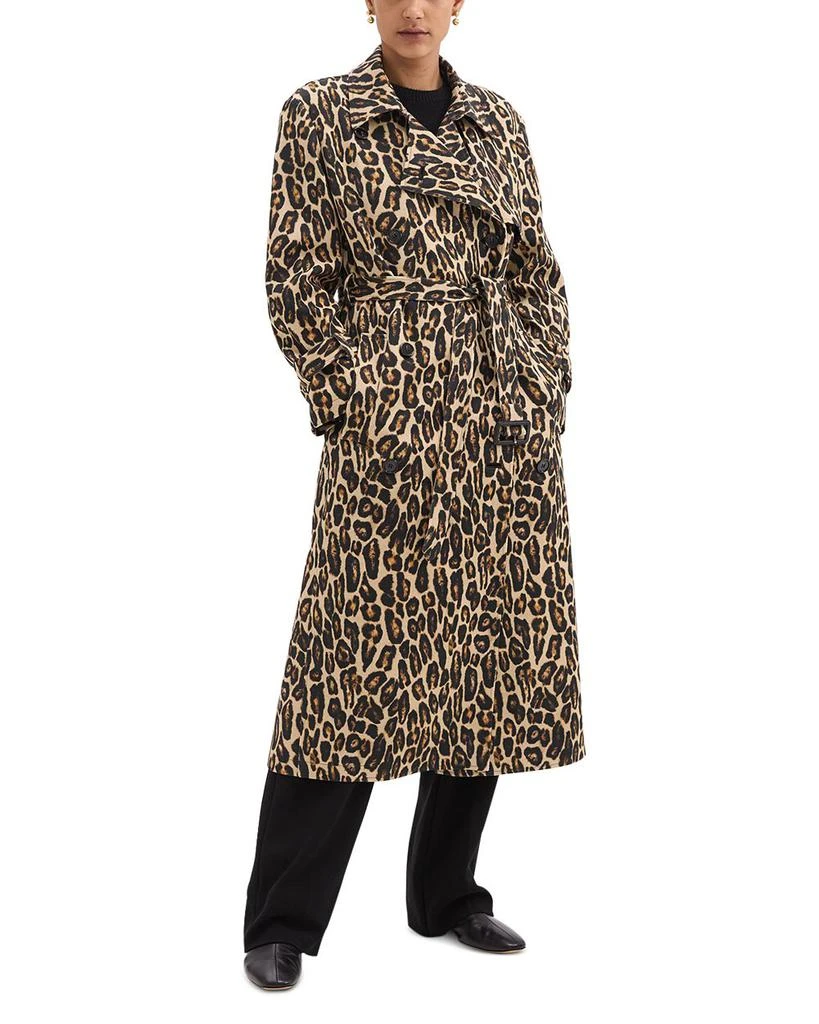 Theory Leopard Print Wool Trench Coat 1