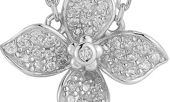 Sphera Milano CZ Pavé Flower Pendant Necklace