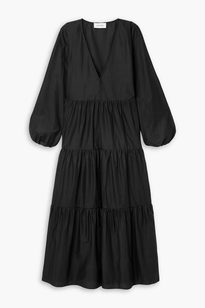 Matteau Tiered cotton-poplin maxi dress 1