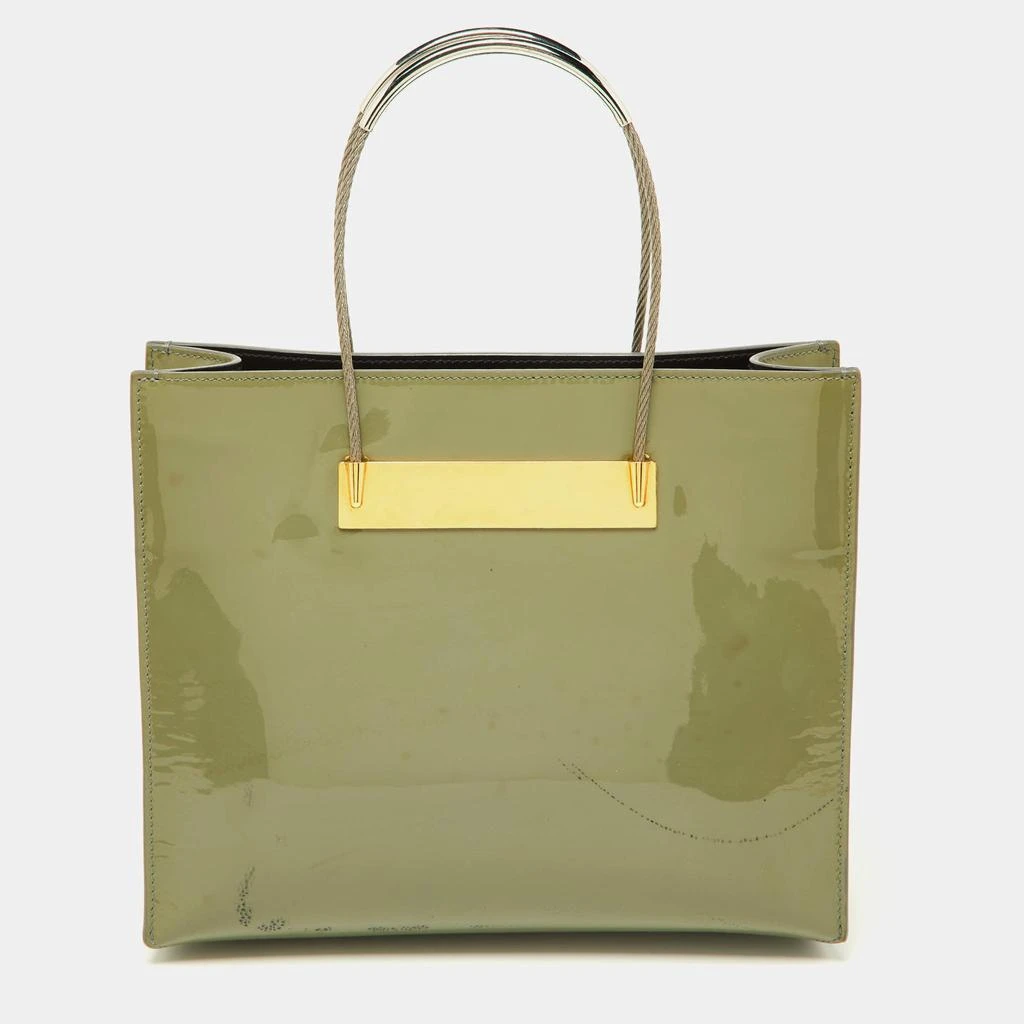 Balenciaga Balenciaga Grey Patent Leather Small Cable Shopper Tote 4