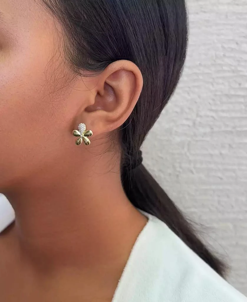 ADORNIA Gold CZ Flower Petal Stud Earrings 5