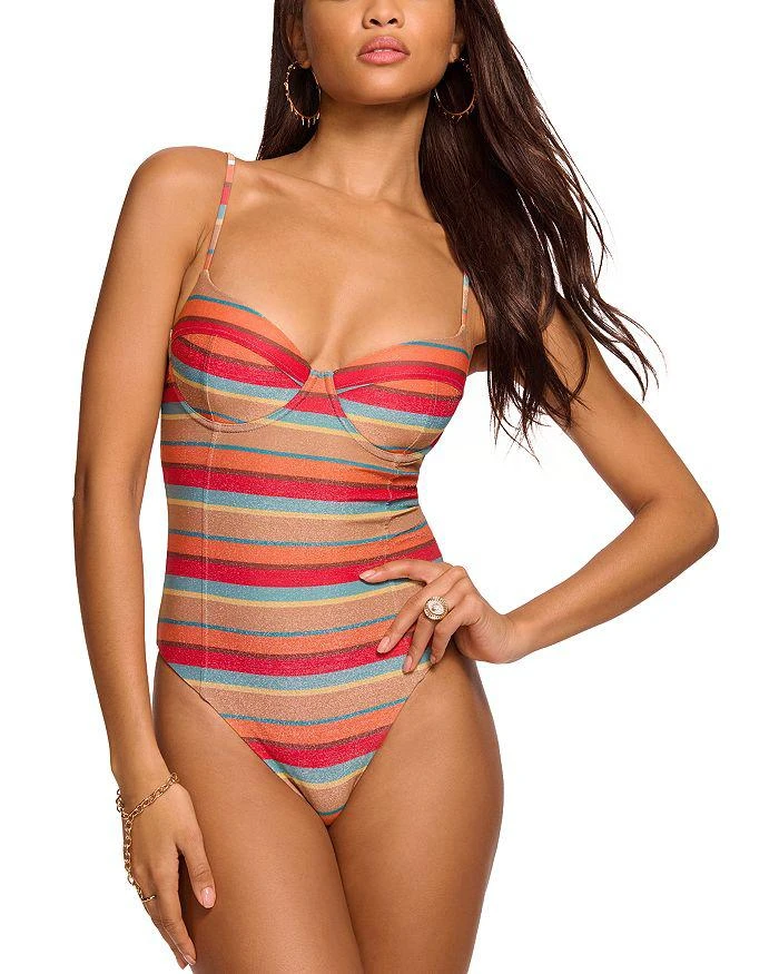 Ramy Brook Jayda Striped One Piece Swimsuit