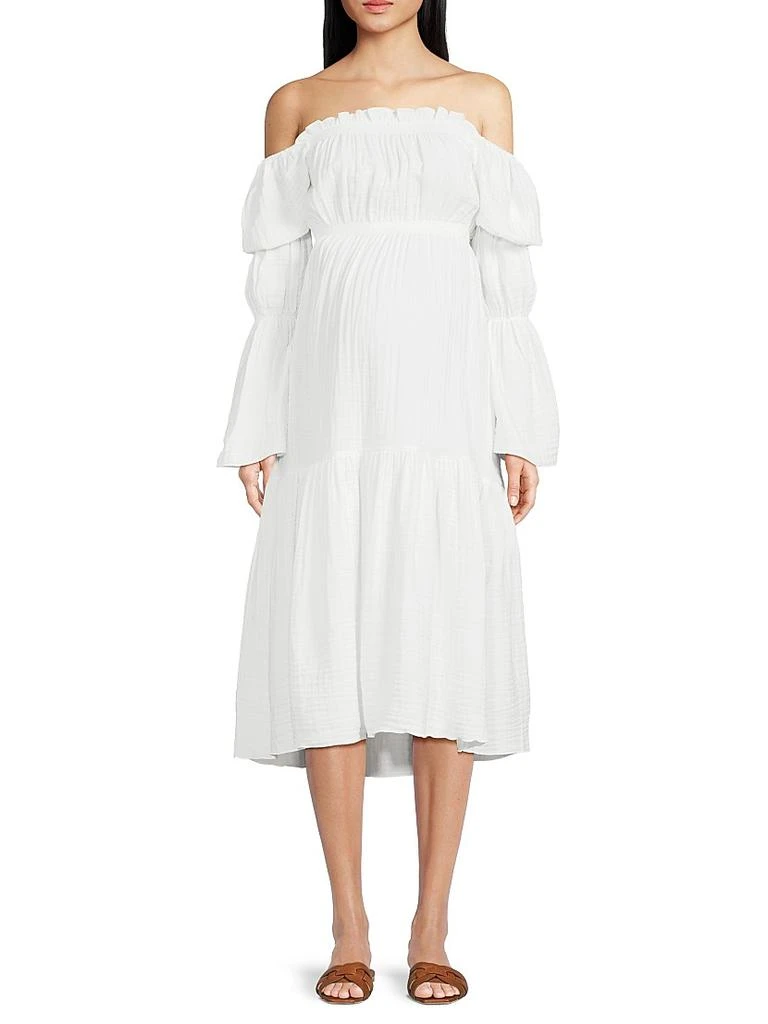 Seine Gauze Midi-Dress  On Sale Now with Up to 31% Off | Discover  Exclusive Deals & Savings at BeyondStyle  Authentic Nothing Fits But  midi-length|dresses|puff sleeve|Women's|solid|a-line|long  sleeve|women's|women's apparel|squareneck with Limited ...