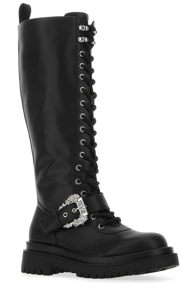 Versace Versace Jeans Couture Baroque-Buckle Knee-High Lace-Up Boots 2