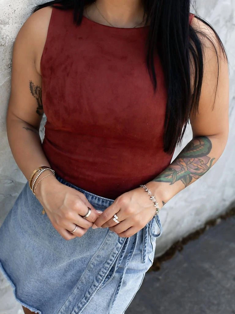 Steve Madden Steve Madden - Ornellia Faux Suede Bodysuit 3