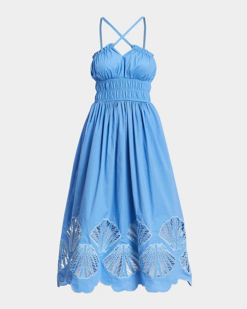 Mestiza New York Spritz Smocked Seashell Cutout Midi Dress 1