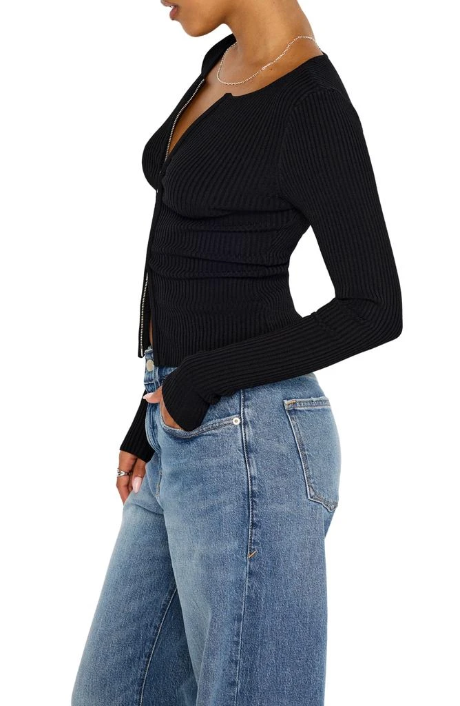 Good American Virgo Rib Zip Cardigan 3