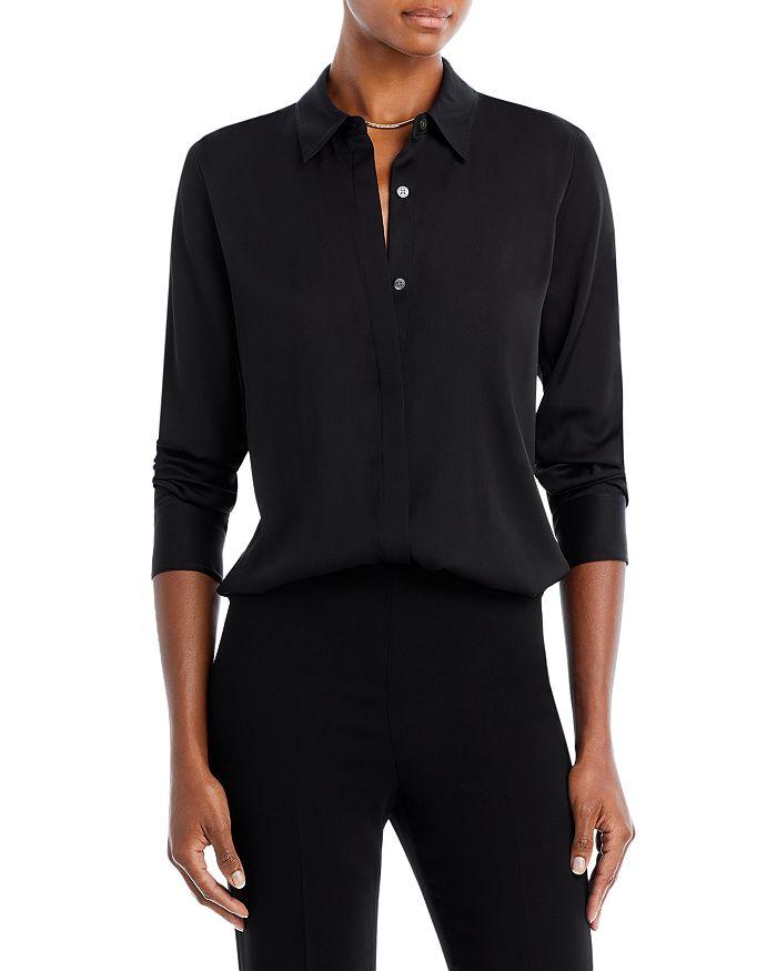 VINCE CAMUTO Petites Sunaya Silk-Stretch Shirt