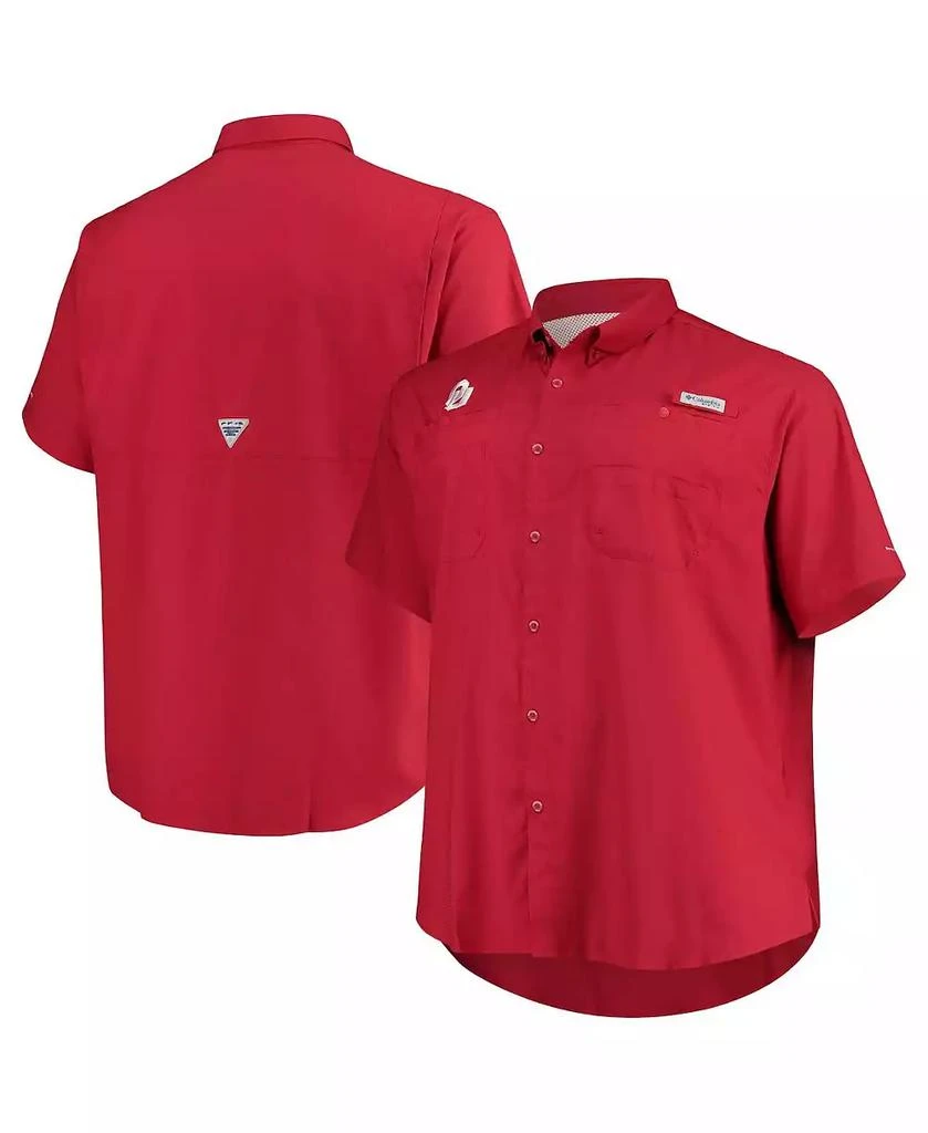 Columbia Men's Crimson Oklahoma Sooners Big Tall Tamiami Omni-Shade Button-Down Shirt 1