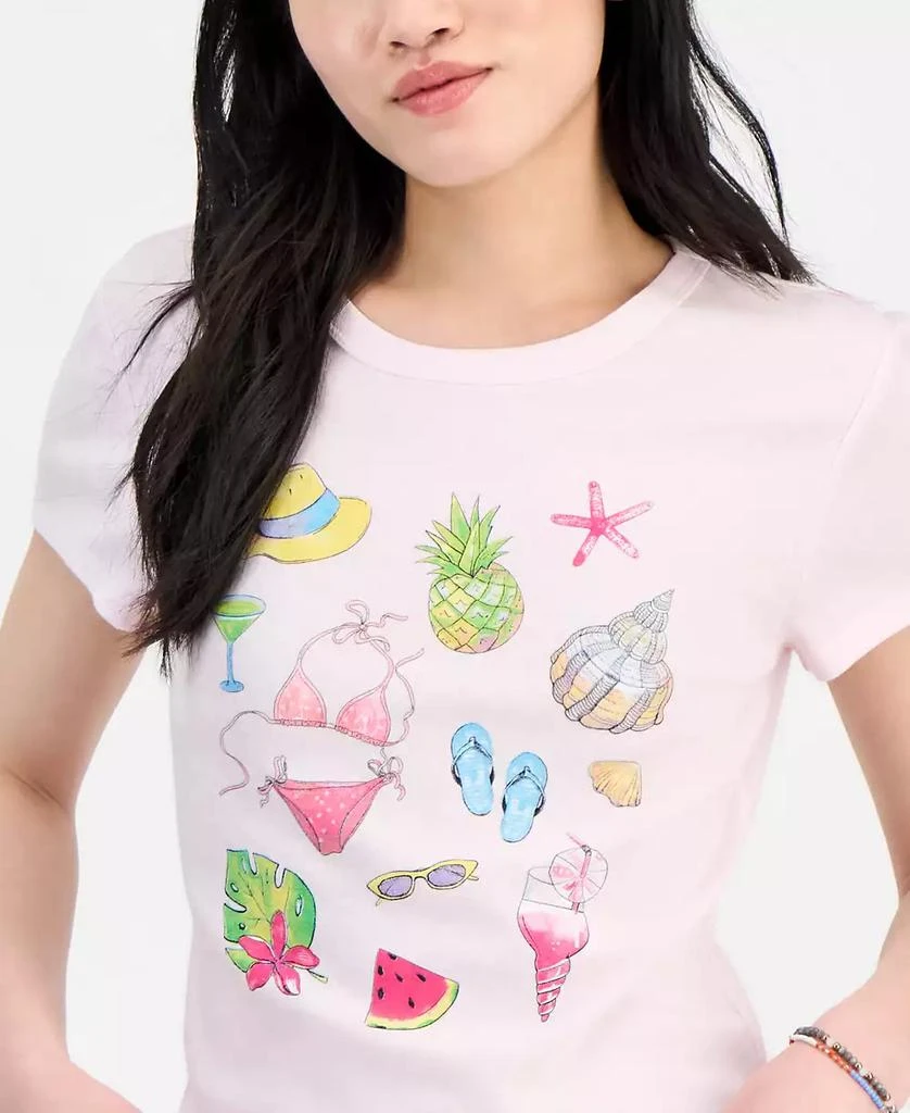 Rebellious One Juniors' Tropical Graphic Short-Sleeve T-Shirt 3