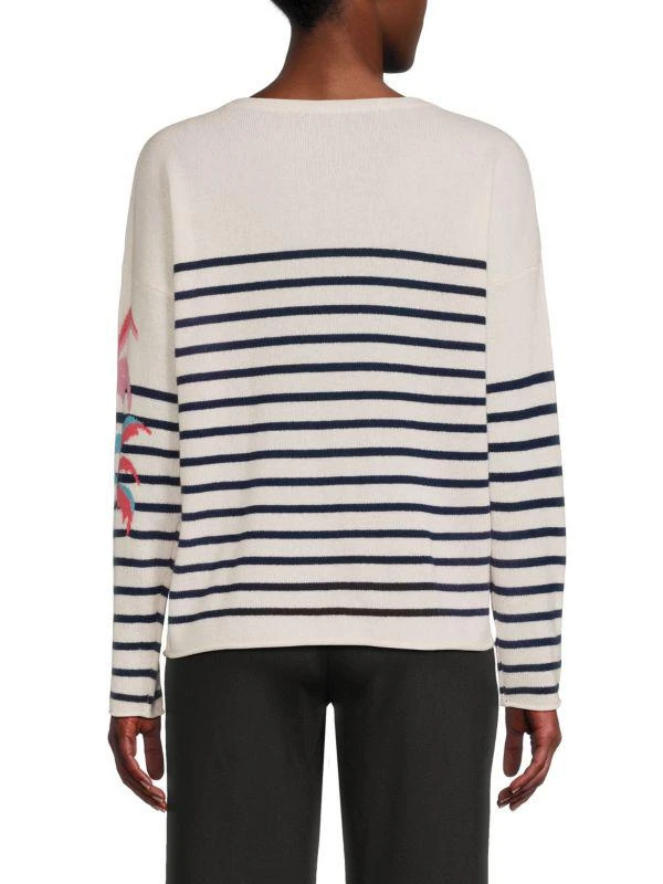 360 Sweater Alexandria Palm Striped Cashmere Sweater 2
