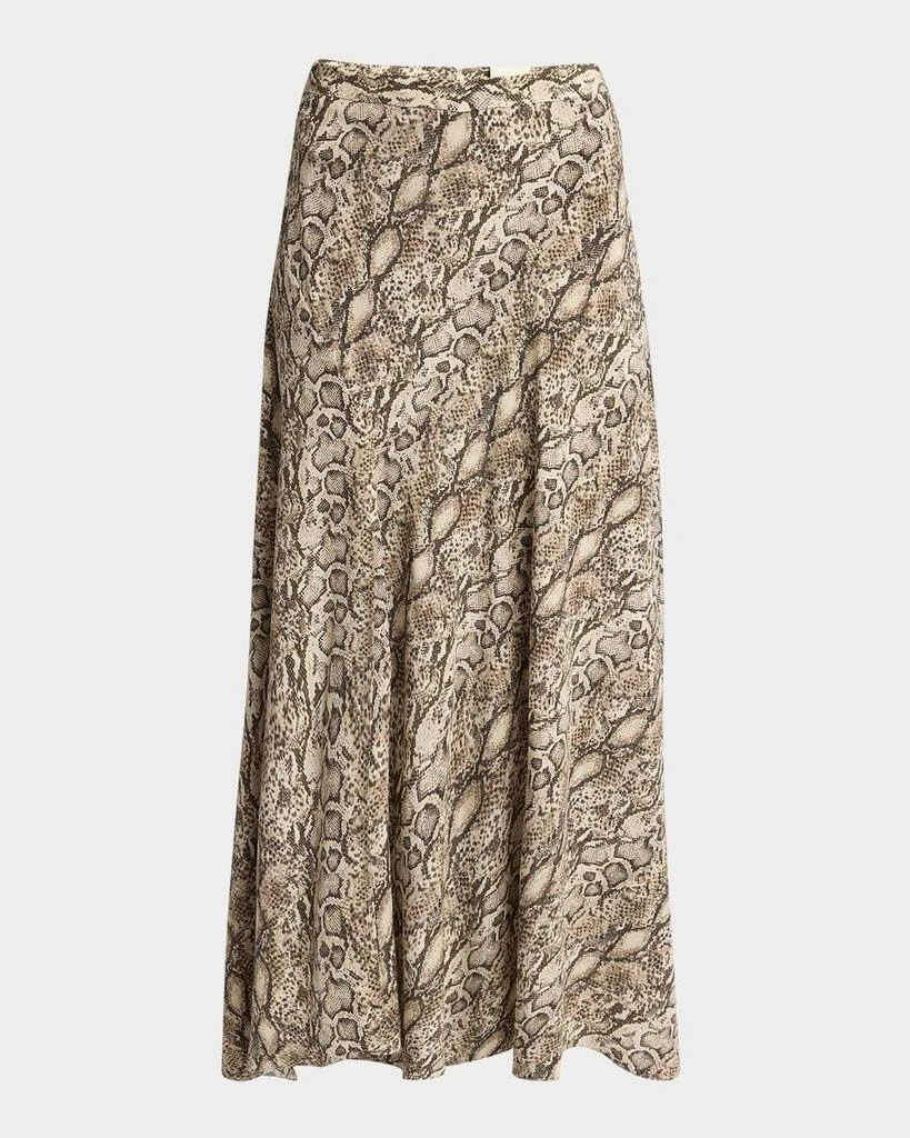 Isabel Marant Sakura Snakeskin-Print A-line Maxi Skirt 1