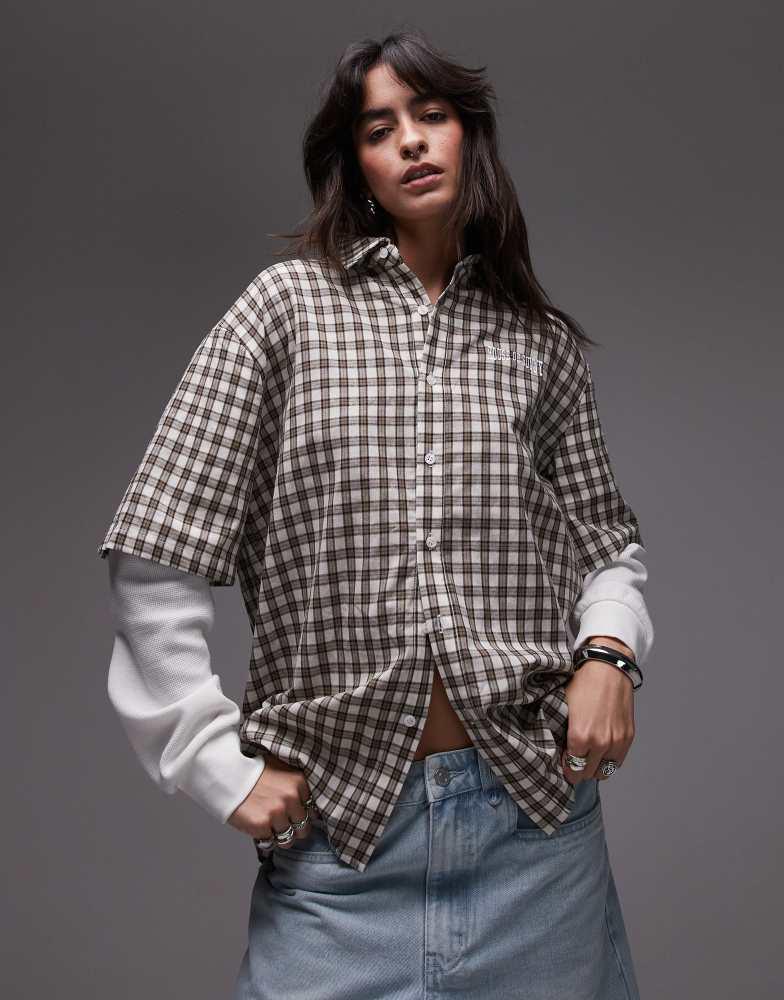 House Of Sunny House of Sunny double layered check shirt in multi