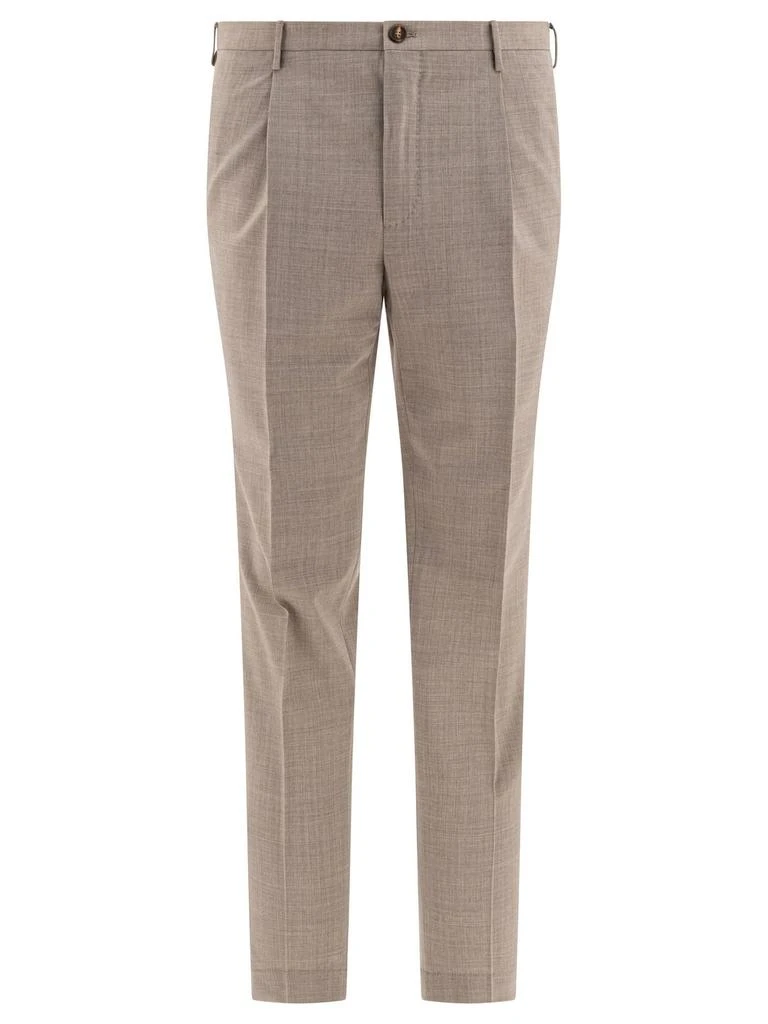 Incotex Ivory Incotex Pleated Dress Pants 1
