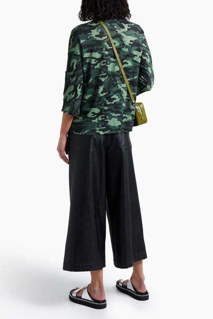 MAJESTIC FILATURES Camouflage slub linen-blend jersey shirt 3