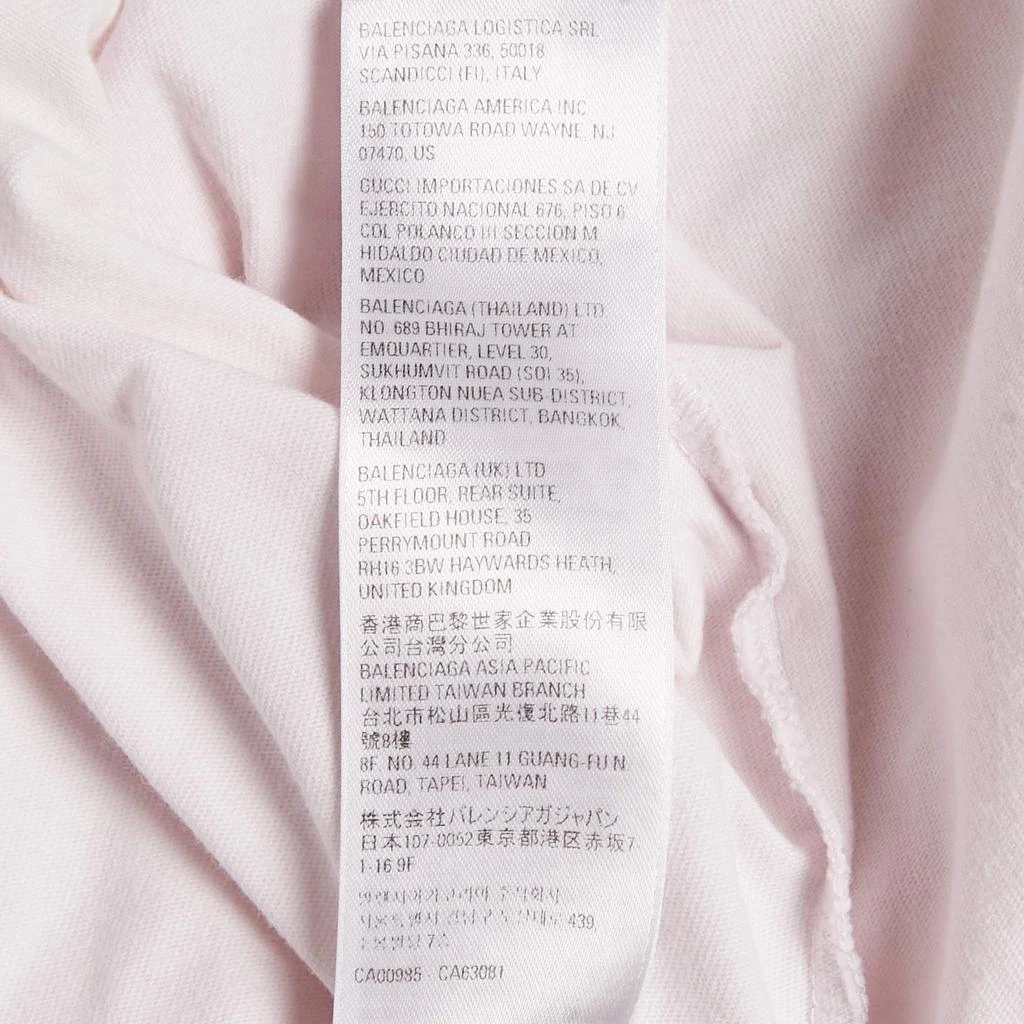Balenciaga Balenciaga Light Pink Logo Strike-Out Print Cotton Jersey T-shirt L 7