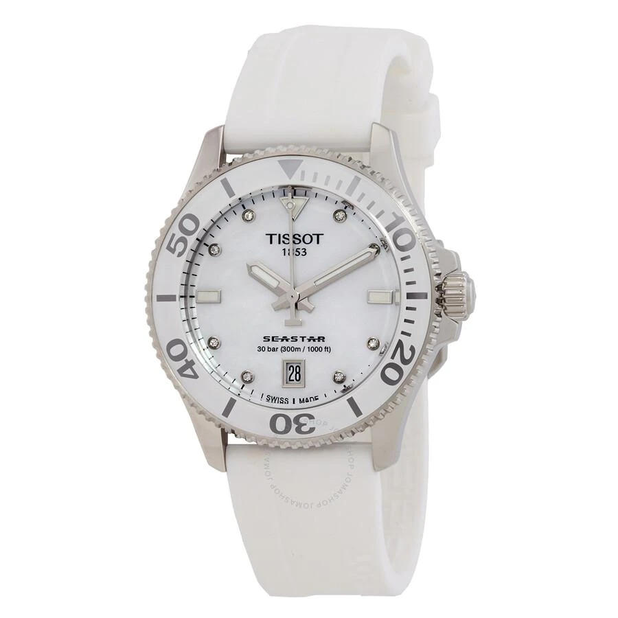 Tissot Seastar Quartz Diamond White Mother of Pearl Dial Unisex Watch T120.210.17.116.00 1