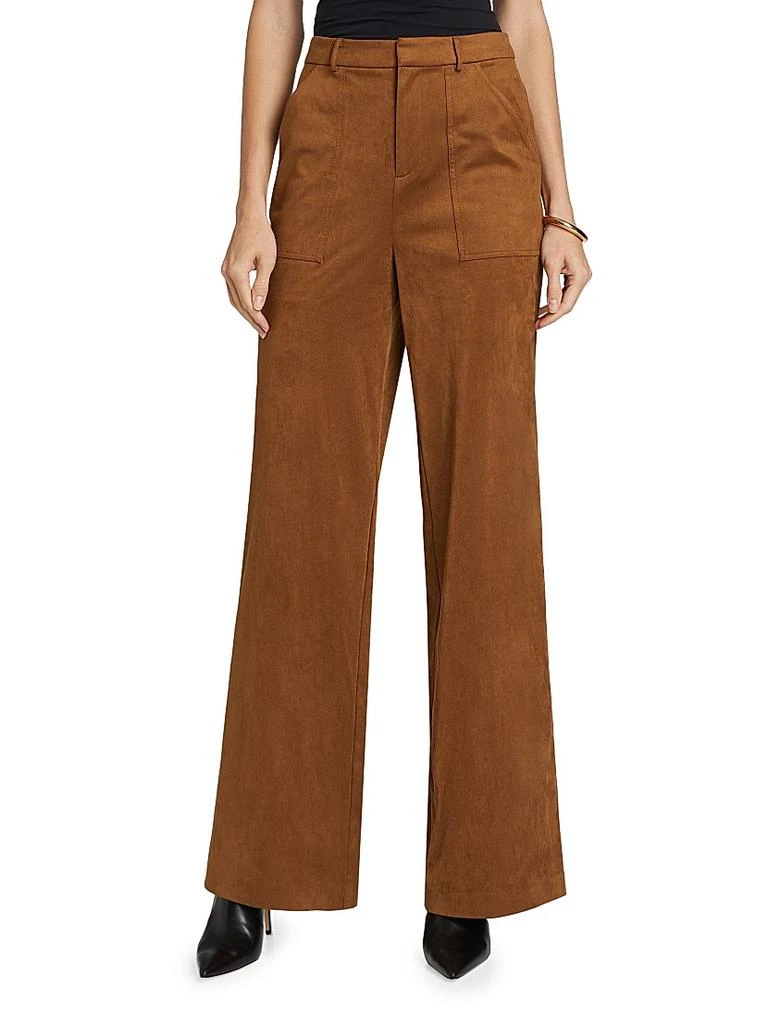 Ramy Brook Edwina Faux-Suede Wide-Leg Pants 3