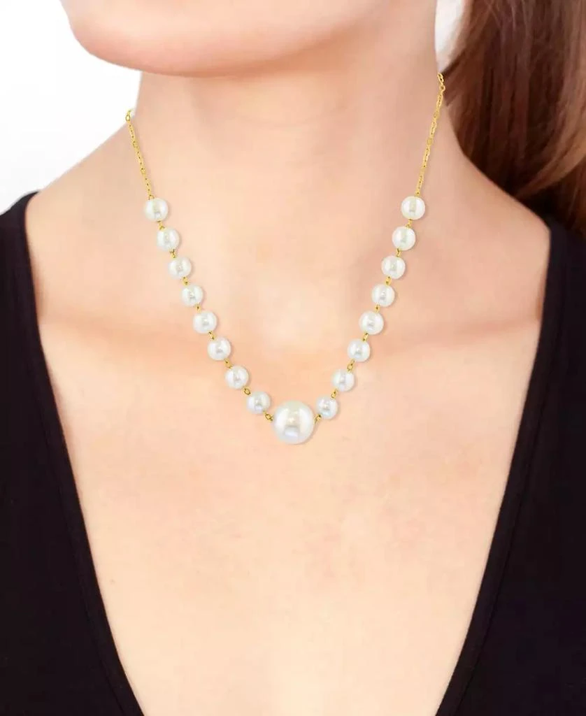 Effy EFFY® Cultured Freshwater Pearl (3-1/2 & 6-1/2mm) Collar Necklace in 14k Gold, 18" + 2-1/5" extender 2