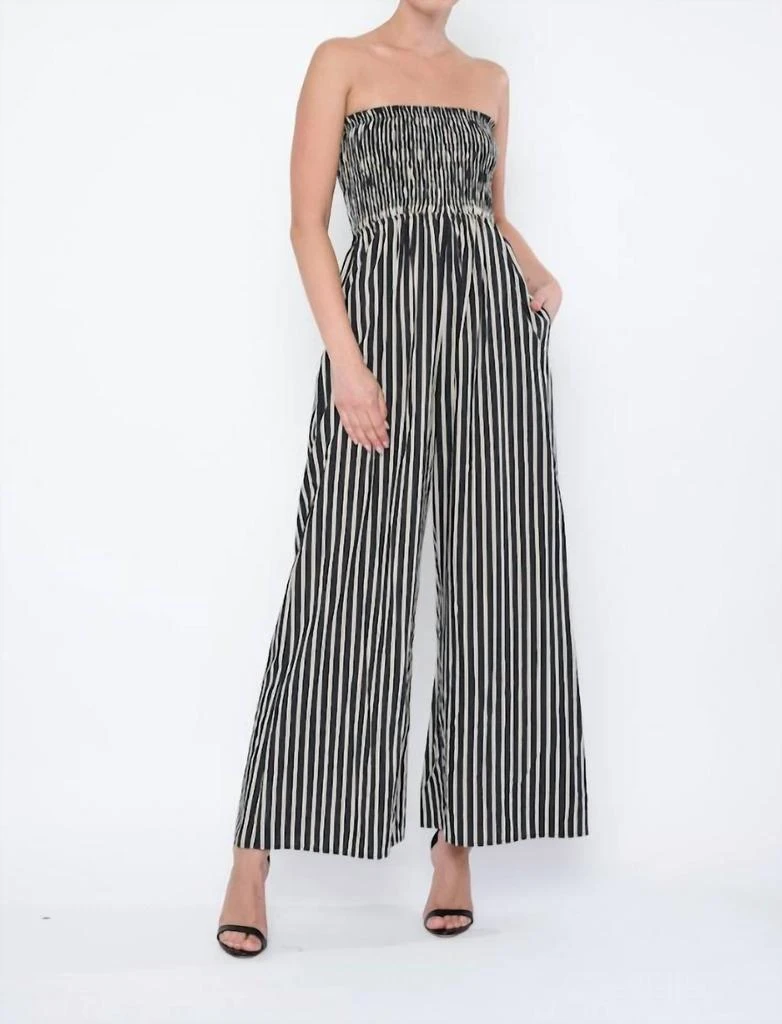 Flora Bea Flora Bea - Kollyns Strapless Smocked Jumpsuit