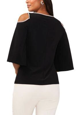 MSK Womens Cold Shoulder Keyhole Neck Top 2